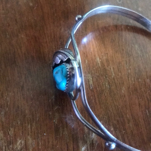 Vintage sterling silver turquoise bracelet cuff - Picture 5 of 6